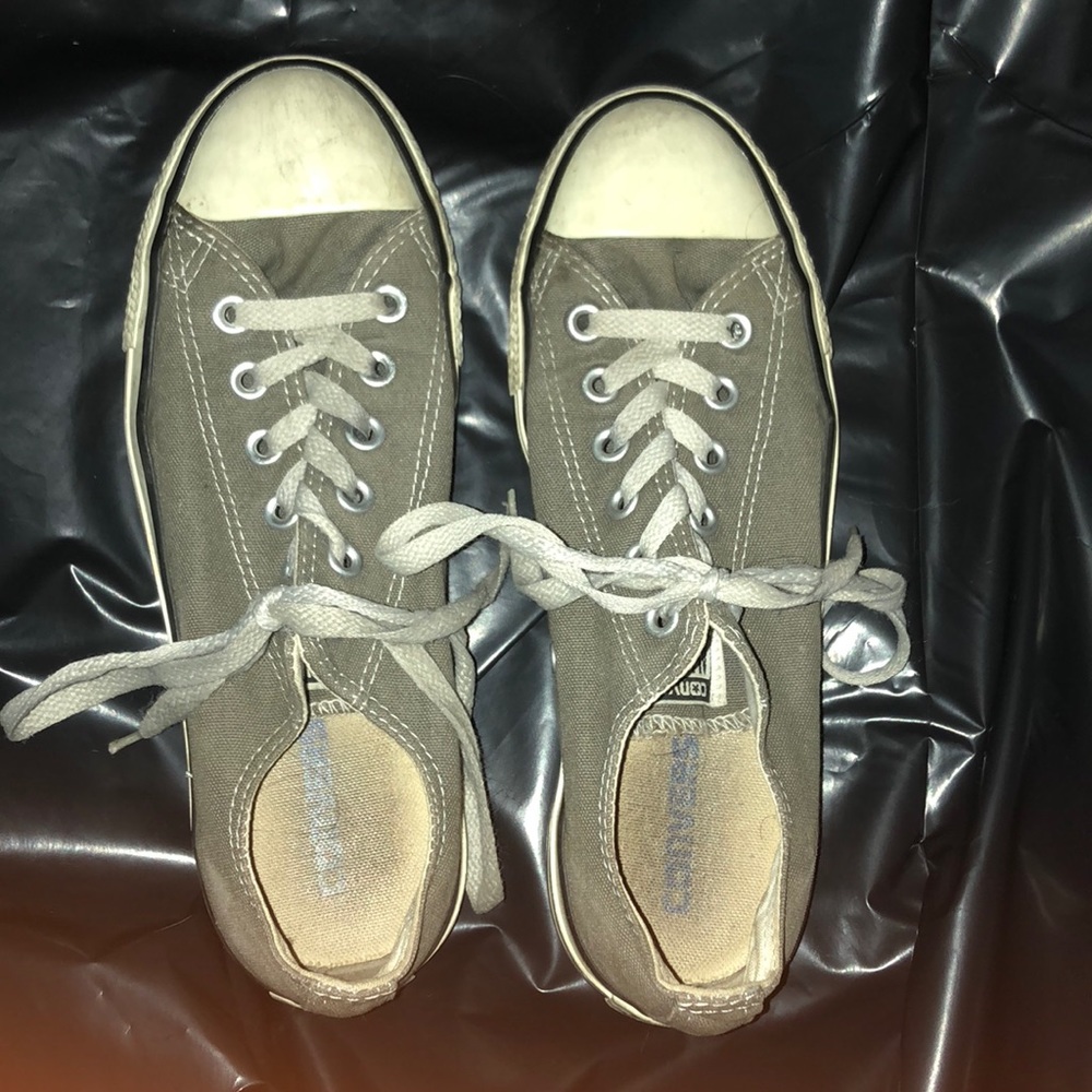 grey low-top CONVERSE in okay condition